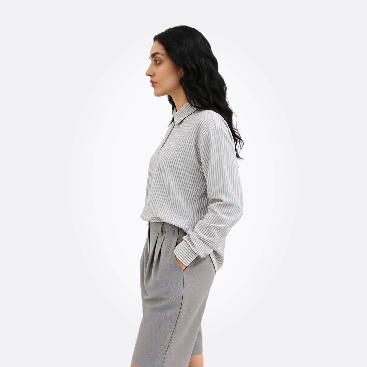 Top de punto con cuello cómodo-pro21-b