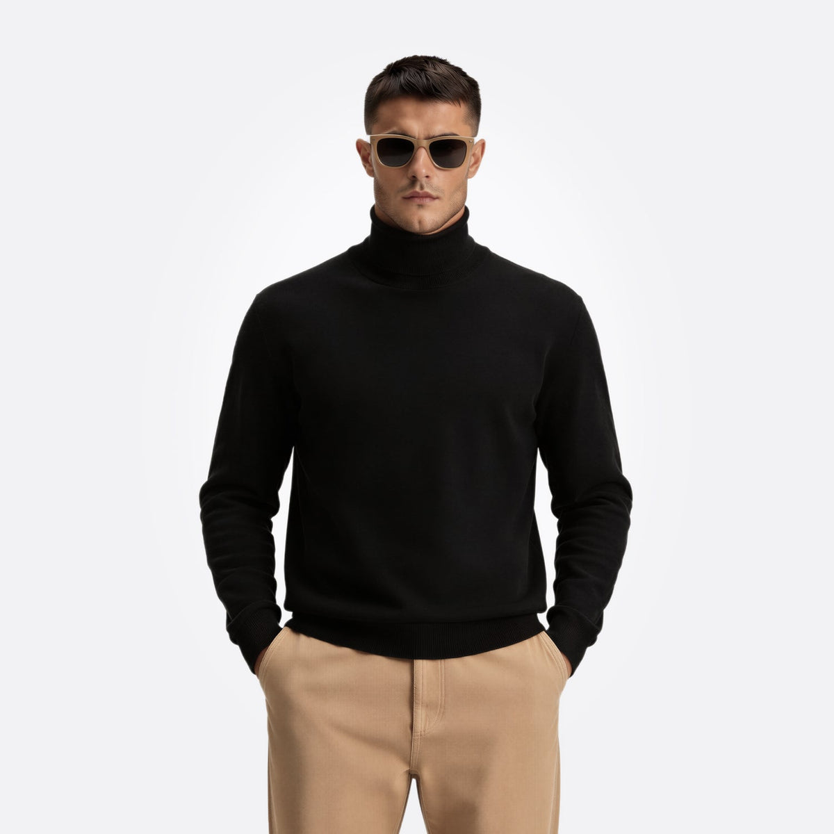 Jersey de cuello vuelto de punto suave-pro31-a